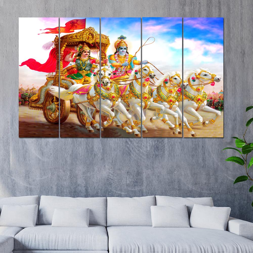 Maxstone Improve Your Place Wall Painting Digital Multiple Pannal (Multicolour, 60 X 30 Inch) Vynl, Sparkle Effects,Wall Paintin